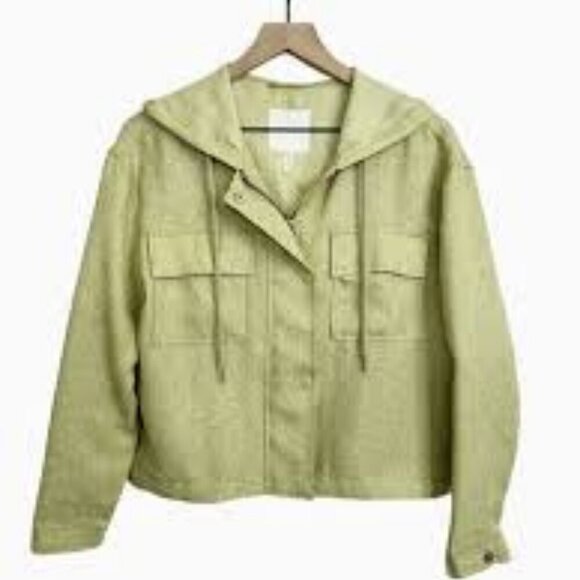 Avec Les Filles Hoodie Jacket Green/Yellow Knit Size XL - Picture 4 of 8
